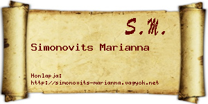 Simonovits Marianna névjegykártya