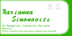 marianna simonovits business card